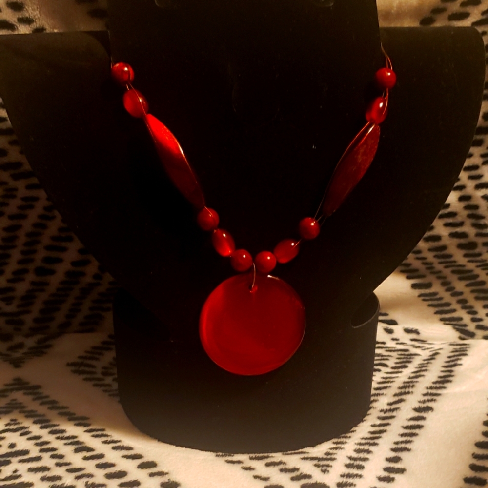 Women's red necklace